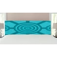 thumbnail image 1 of Teal Headboard, Abstract Aboriginal Dot Painting Native Prehistoric Cultural Art in Australia, Upholstered Decorative Metal Bed Headboard with Memory Foam, King Size, Teal, by Ambesonne, 1 of 4