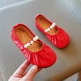 thumbnail image 3 of Aayomet Toddler Pearl Girl Dress Shoes Girl Ballet Party School Shoes Wedding Toddler Shoes Girls,Red 9, 3 of 5
