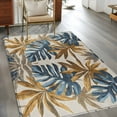 thumbnail image 2 of Vintage Theme Area&nbsp;Rug 3x5ft Brown Blue Palm Leaf Tropical Plants Non-Slip&nbsp;Washable Square&nbsp;Rugs Soft Felt Indoor Floor Mat for Bedroom Kitchen Living Room Bathroom, 2 of 9