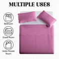 thumbnail image 3 of Ameha 3 Piece Quilt Set Chevron Embossed Bedspread Reversible Ultrasoft Microfiber Adult Bedding Purple Color King, 3 of 9