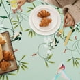 thumbnail image 5 of Oval Tablecloth, Green Bird Floral Table Cover Oval 54 x 72 for Summer Party, Perfect for Kitchen Dinner, Restaurant, Outdoor Holiday Picnic Waterproof Table Cloth, 5 of 6