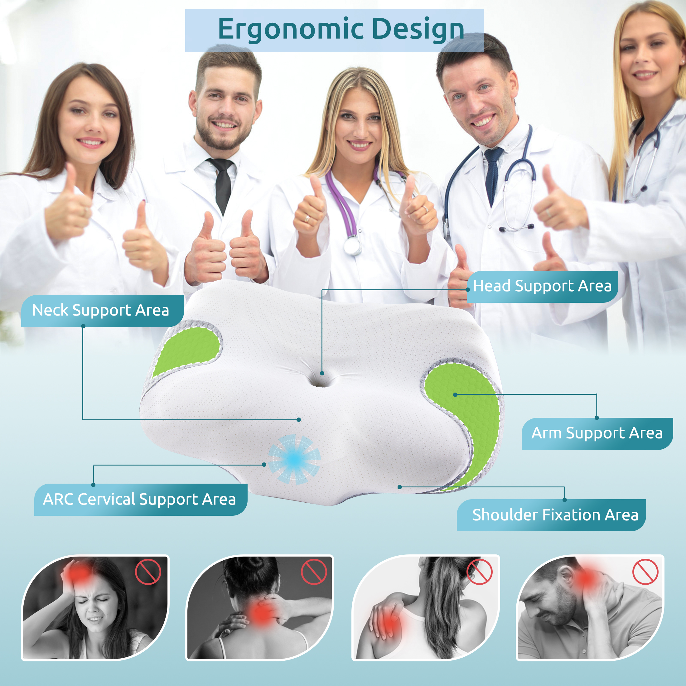 Moonorah Cervical Memory Foam Pillow Queen photo 6