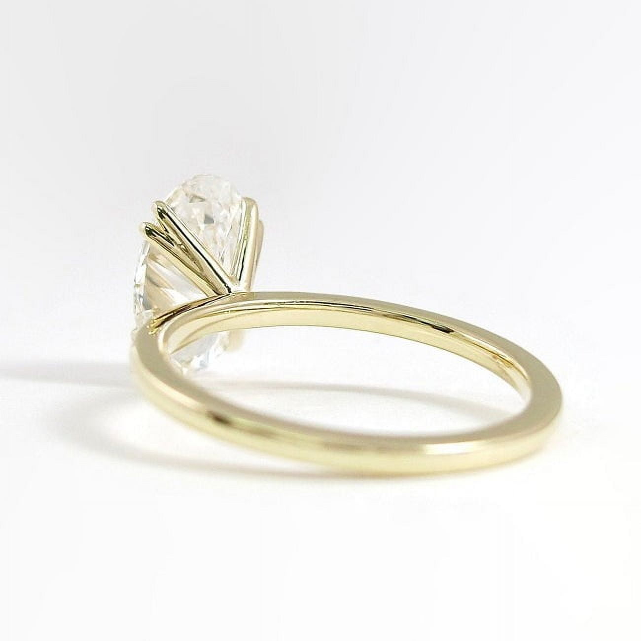 SOLITAIRE JEWELS 4CT Oval Cut Solitaire Style Moissanite Engagement Ring For Women Gift In 10K Yellow Gold