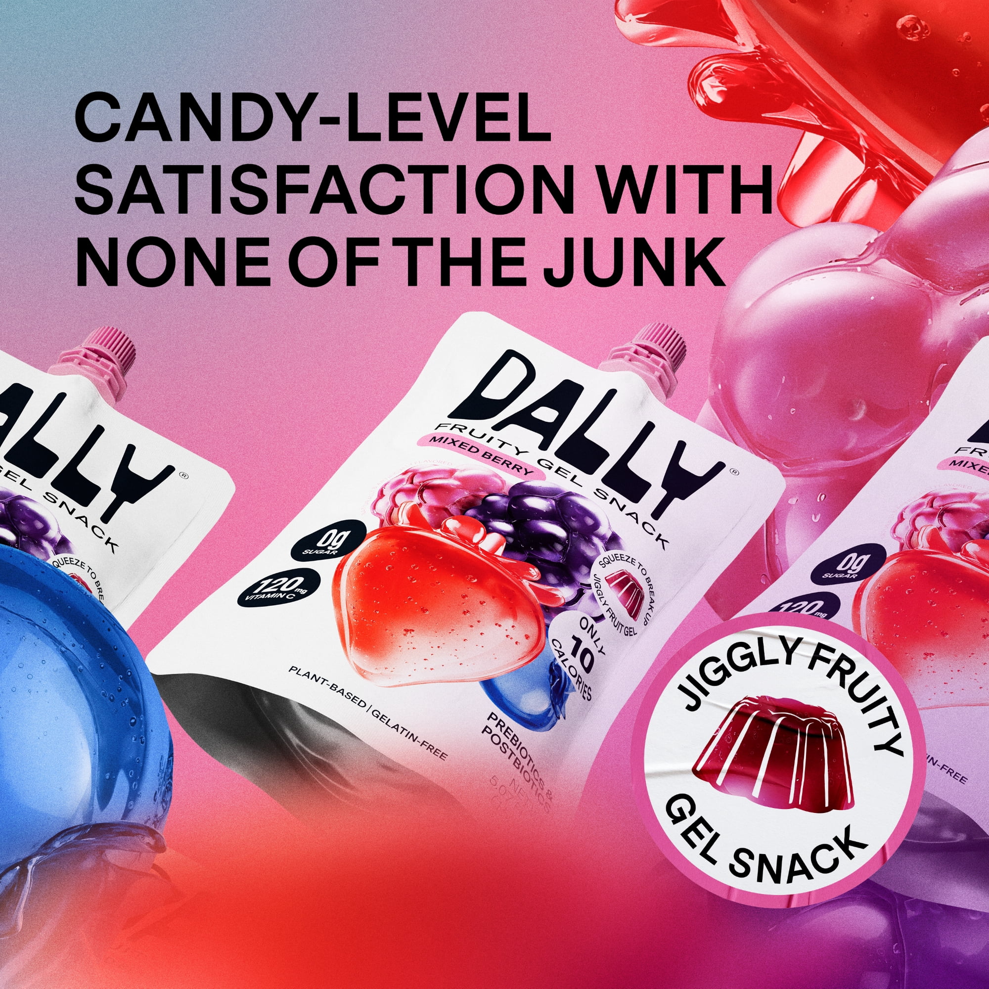 DALLY Mixed Berry Fruity Gel Snack, 5.07 Fl Oz Pouch