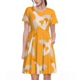thumbnail image 1 of Bixox Robe d'Été à Manches Courtes pour Femmes Robe Ample Longueur Genou avec Poches-Canards Volants, 1 of 7