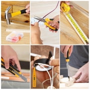 Cshidworld Cordless Drill Tool Kit Set, 21V Power Drill Tool Box with 2x 3000mAh Battery Electric Drill Set Driver for Men Women Home Hand Repair Basic Tool Sets, 95PCS Mechanic Toolbox, Yellow