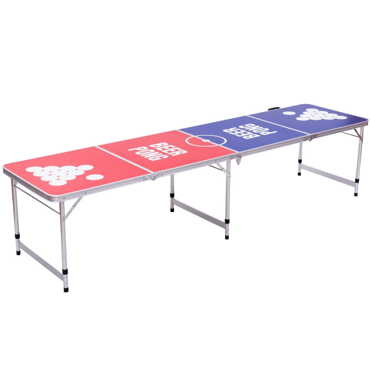 New 8FT Aluminum Folding Beer Pong Table for Camping Picnic Outdoor Party Games 
