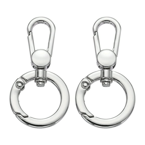 2Pack Swivel Clasp Clip, Spring Snap Hooks Keychain Key Ring, Silver