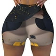 thumbnail image 2 of Balery Elegant Lady With Hat Pantalones cortos de entrenamiento estampados para mujer, sin costuras, ajustados, para gimnasio, yoga, correr, deportes, ejercicio activo, fitness.-Large, 2 of 8
