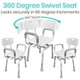 thumbnail image 3 of Vive 360° Swivel Shower Chair for Elderly and Disabled - Supports 300 lbs, Non-Slip Sliding Bath Chair with Arms and Back for Seniors, 3 of 8