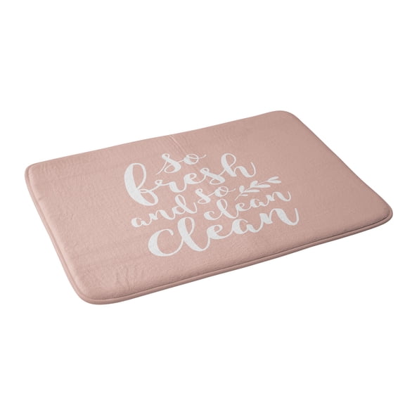 Society6 Summer Sun Home Art So Fresh So Clean Clean Pink Bath Mat 34" x 21"