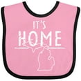 thumbnail image 3 of Inktastic It's Home- State  of Michigan Outline Distressed Text Boys or Girls Baby Bib, 3 of 4