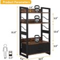 thumbnail image 2 of Book Shelf Small Bookshelf Wood Bookcase Industrial Bookshelf with Edge Protection Metal Narrow Bookcase Storage Organizer Display Rack for Bedroom Home Office (Rustic ), 2 of 6