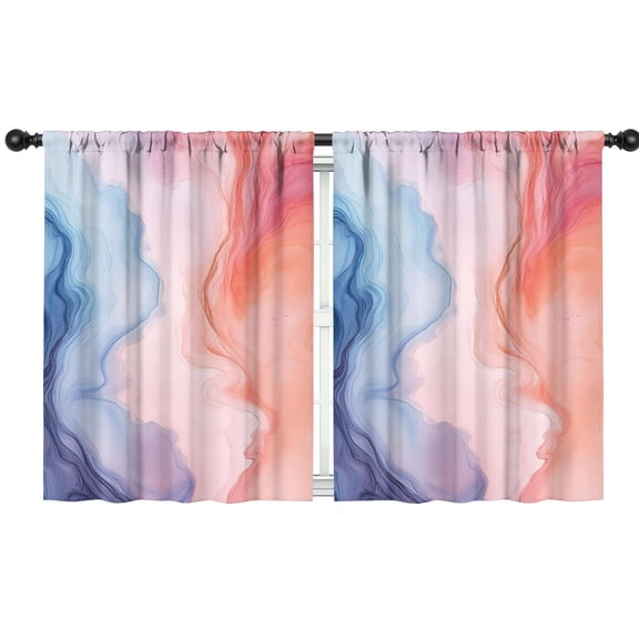 Blackout Kids Curtains,Blue Red Purple Marble Pattern Childrens Insulated Curtains Set Of 2,Bedroom Essentials,Toddler Room Decor 42"x54"
