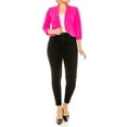 thumbnail image 4 of Moa Collection Women's Plus Size Casual 3/4 Sleeve Bolero Open Front Cardigan Jacket Blazer, Female, 4 of 6