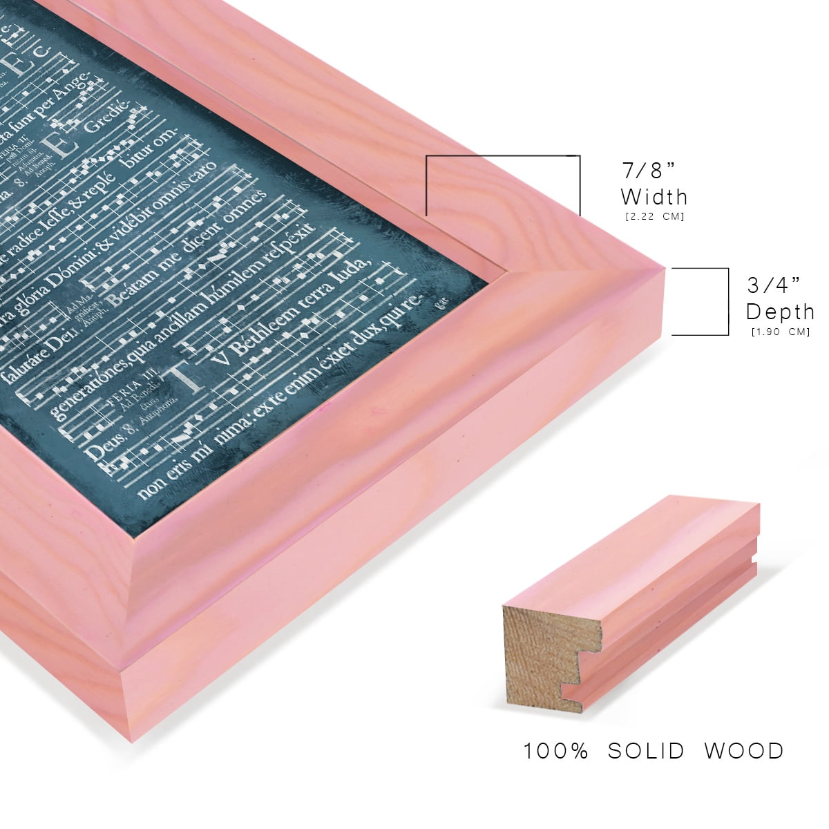 Graphic Songbook II - Framed Print w/glass - Sunset Pink