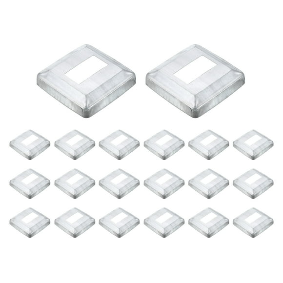 20Pack Post Base Cover, 3.75x3.75 Metal Integral Style Post Skirt Porch Column Wrap(2x1)