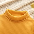 thumbnail image 2 of PatPat Toddler Girl Turtleneck Ribbed Solid Color Long-sleeve Tee,Sizes 18M-6Y, 2 of 7