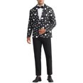 thumbnail image 2 of INSPIRE CHIC Men's Suit Polka Dot Print One Button Single Breasted Sport Coat M Black, 2 of 6