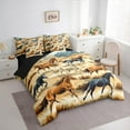 thumbnail image 3 of Manfei Rustic Farm Horse 7pcs Bedding Comforter Set,Western Farmhouse Queen Bedding Sets,Cowboys Queen Sheet Sets For Teens,Luxury Bedroom Decor Reversible, 3 of 8