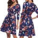 thumbnail image 1 of Vestido De Media Pierna Cuello V Manga Corta Floral Mujer Fiestas De Disfraces Noche De SG Baoblaze  Vestido en V floral con cuello en V, 1 of 8