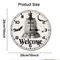 thumbnail image 2 of ZXCXRQFa Halloween Wall Clock, Welcome Halloween Bat Cat Checkered Battery Operated Wall Clock Silent Non-Ticking Decorative for Home Kitchen Bathroom Living Room Bedroom Office-10 Inch, 2 of 7