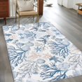 thumbnail image 2 of Summer Ocean Area&nbsp;Rug 3x5ft Blue Coral Seashell Starfish Nautical Coastal Non-Slip&nbsp;Washable Square&nbsp;Rugs Soft Felt Indoor Floor Mat for Bedroom Kitchen Living Room Bathroom, 2 of 9