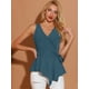 thumbnail image 4 of INSPIRE CHIC INSPIRE CHIC Tops De Verano Para Mujer, Sin Mangas, Con Escote En V, Con Lazo, En La Cintura Azul eléctrico M, 4 of 6