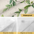 thumbnail image 4 of Spring Leaves No Hooks Shower Curtain with Snap-in Liner Watercolor Falling Green Leaf Floral Plant Birds Linen Texture Shower Curtains for Bathroom, Waterproof, Easy Install, Washable 54"x78", 4 of 9
