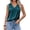 Blue-Green, variant on Zeagoo Women's Silk Blouse Elegant Tops Pleated Tank Top Shirt V Neck Blouse Casual Sleeveless Tank Tops