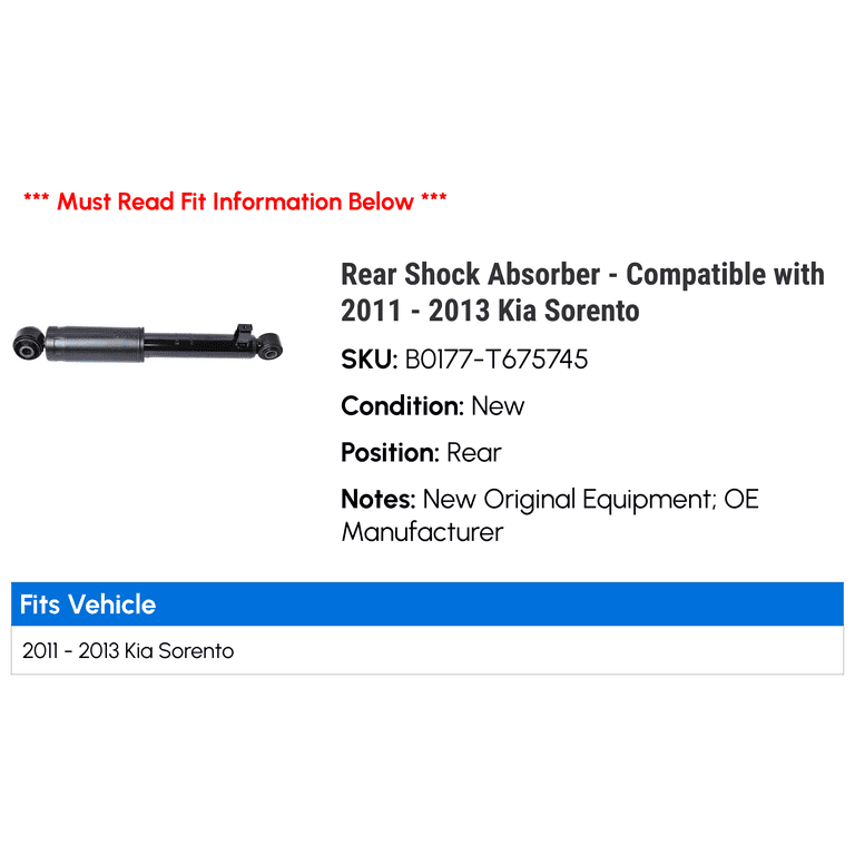 KYB Excel-G OEM Shocks Rear Pair for 2011-2013 Kia Sorento AWD FWD KYB Excel-G OEM Shocks Rear Pair for 2011-2013 Kia Sorento AWD FWD