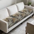 thumbnail image 3 of Xixirimido 3Pcs Couch Cushion Covers Stretch Couch Covers Washable Sectional Sofa Slipcover Universal Furniture Protector for Pets & Kids, Lion, 3 of 8
