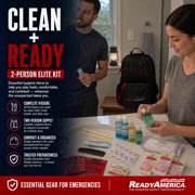 Ready America 72-Hour 2-Person Emergency Survival Backpack Kit with Food, Water, First Aid, Power Station, Shelter