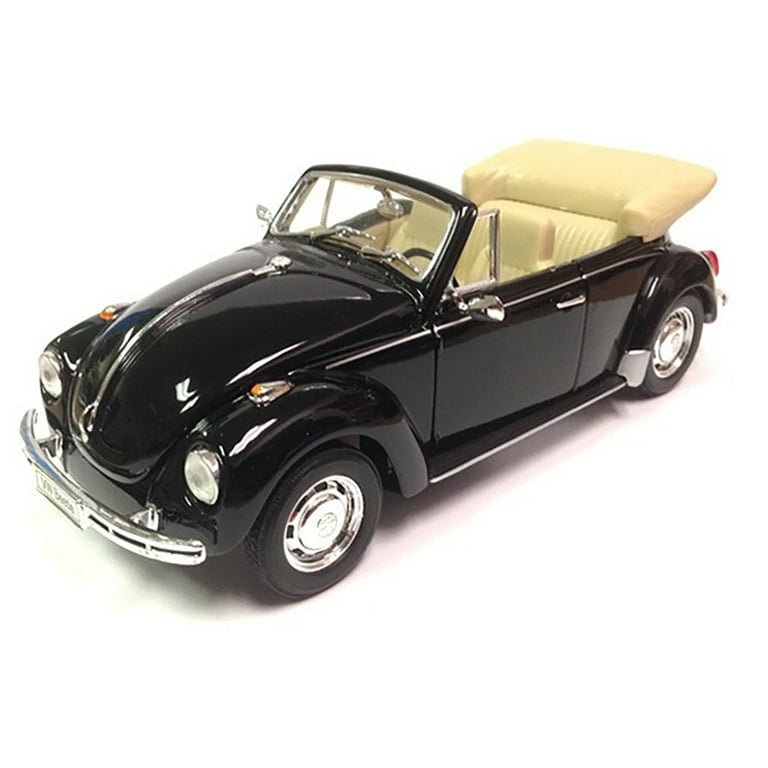 Volkswagen Beetle Convertible Black 1/24 Diecast Model Car