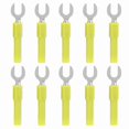 thumbnail image 1 of 10 Pack Fork Spade Wire Connectors, Brass Y-Type Banana Plugs, 6mm/0.2in Size, 4mm/0.2in Hole, 30Vac 60Vdc Max, 10A Yellow, 1 of 5