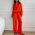 thumbnail image 1 of Conjunto de camisa y pantalones de pierna ancha para mujer, traje de manga larga con botonadura única, ropa de calle de verano, color liso, Estilo Vintage, novedad, 1 of 5