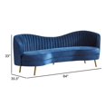 thumbnail image 5 of Benjara BM295107 84 in. Chad Curved Bean Sofa, Gold & Royal Blue, 5 of 5