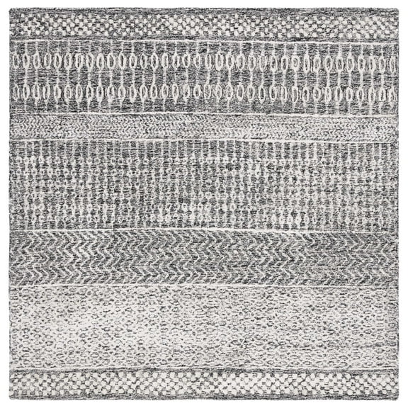 SAFAVIEH Glamour Andreas Geometric Area Rug, Charcoal/Ivory, 6' x 6' Square