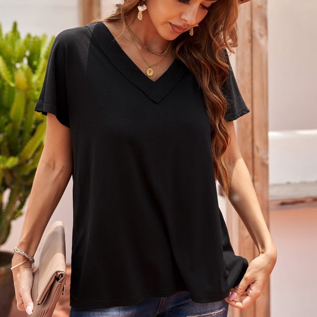 Camiseta casual para mujer top de manga corta de verano con cuello en V para la playa Octpeak Otros