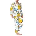 thumbnail image 2 of Naloa Ducks and Anchors Men’s Pajamas Set - Long Sleeve Button Down Sleep Shirt and Pajama Bottoms Sleepwear Set-XX-Large, 2 of 7