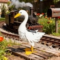 thumbnail image 4 of Fuebueo Solar Goose Garden Statue, Metal Goose Outdoor Decor with Warm LED Lights, Hollow Iron Art Decorative Ornament for Yard Lawn Pathway Patio, Perfect Gift, 4 of 9
