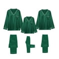 thumbnail image 4 of Matching Christmas Pajamas for Family Silk Christmas Pajamas Long Sleeve Pullover Holiday Home Sleepwear Set Top and Pants 2 Piece Set Christmas Family Matching Pajamas Set, 4 of 5