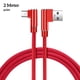 thumbnail image 4 of Sidaley Cable de carga rápida Reemplazo del cable de datos de doble codo para la interfaz micro USB del teléfono móvil Android, rojo, 2 m Rojo 2M 5piezas, 4 of 6