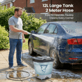 thumbnail image 3 of EasyWox Cordless Electric Pressure Washer, Foldable Portable, 3.2 gal Tank, 290 PSI, 4-in-1 Nozzle, Type-C Charging for Camping Car Bike Pet Garden, 3 of 12