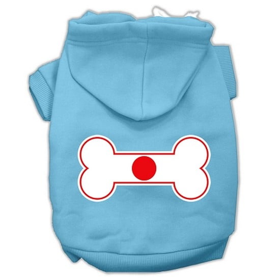 Mirage 62-18 MDBBL Bone Shaped Japan Flag Pet Hoodie Baby Blue M by Mirage