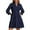 Navy, variant on PRETTYGARDEN Women's Spring Long Puff Sleeve Mini Dress Hollow Out Lace V Neck A Line Ruffle Casual Party Dresses