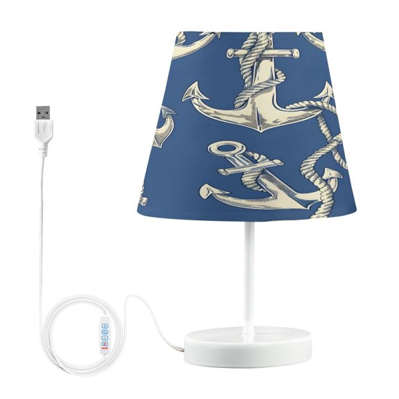 Ryvnso LED Bedside Table Lamp Anchors on Blue Bedroom Desk Lamps Nightstand Lampshade M