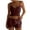 Brown, variant on Women's Sexy Two Piece Outfits Summer Solid Color Backless Cami Crop Top and Bodycon Shorts Casual Outfits,Yellow,Women's S-L