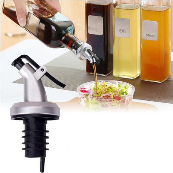 NICEXMAS Pourer Bottle Nozzle 5Pcs Anti-Drip Dustproof Leakproof Vinegar Spout Silver