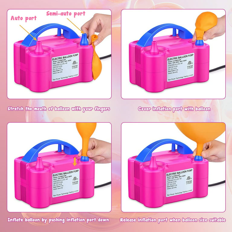 Plastic Pink,Blue Birthday Party Electric Balloon Pump, For